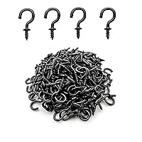 Vista 1 de 100 ganchos de tornillo pequeños de 1/2 pulgada, ganchos de joyería para techo, gancho de cadena de luces, color negro