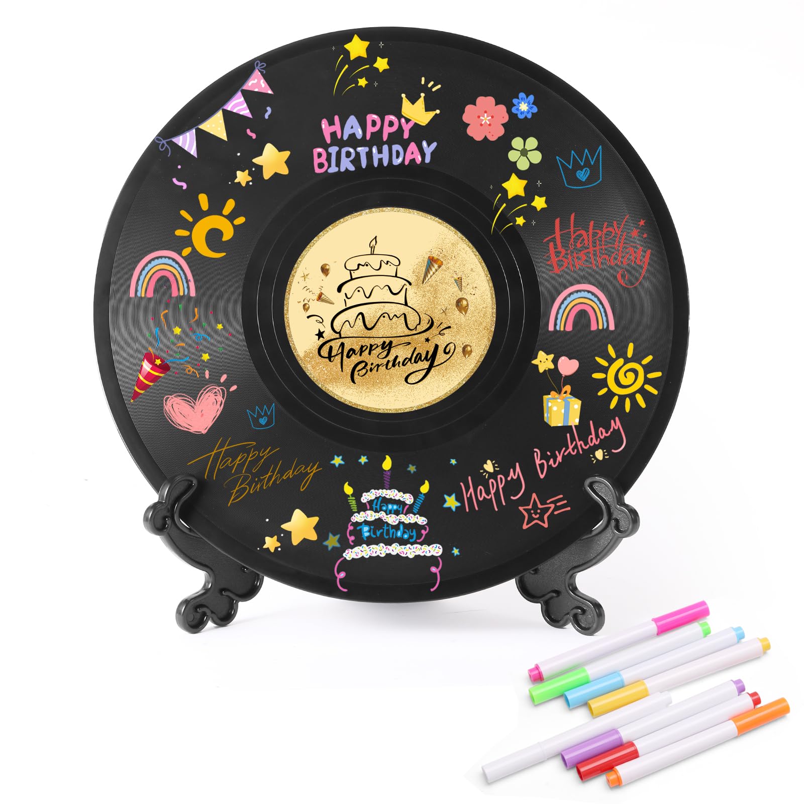 Vinyl Record Birthday Decorations DIY Guest Book Sign Poster