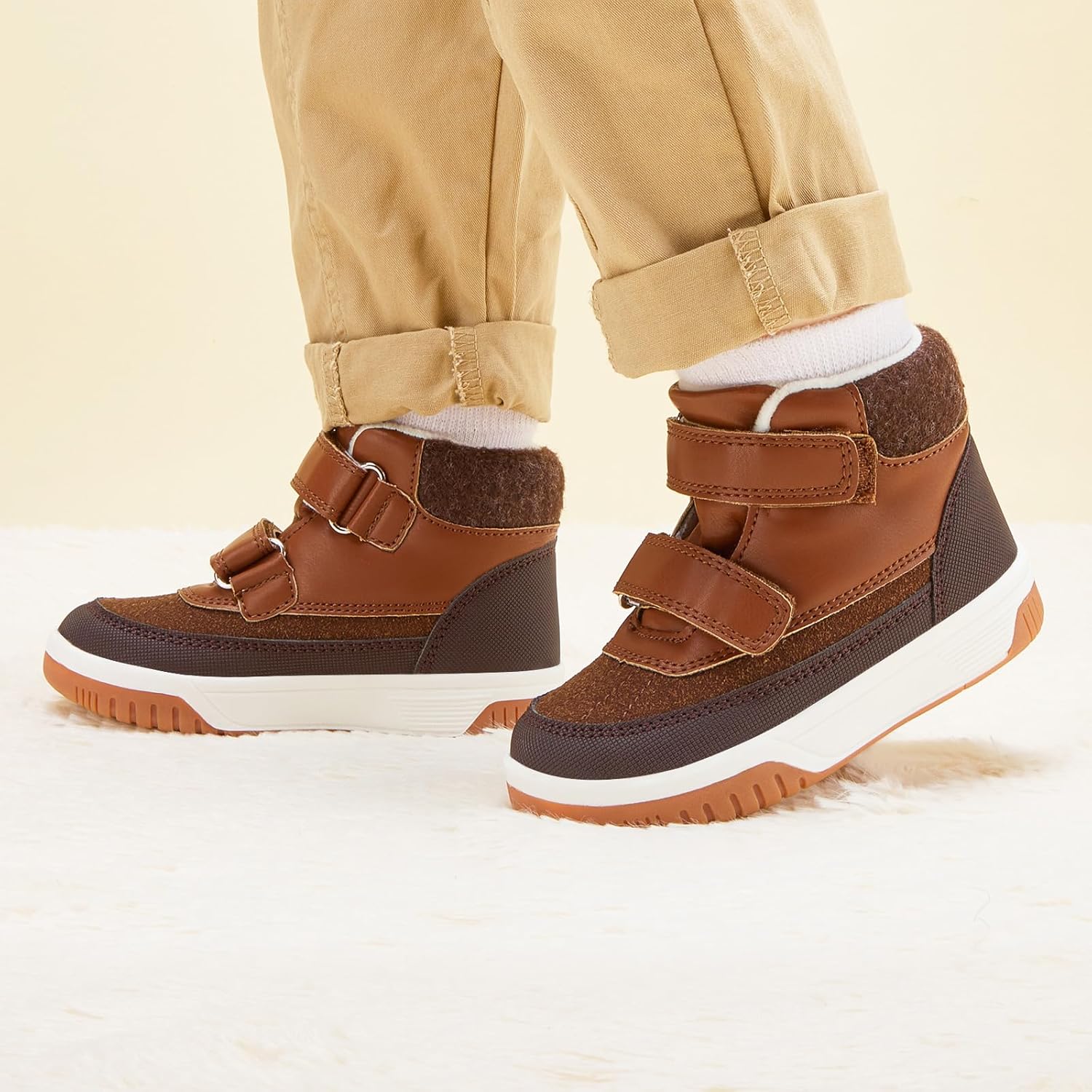 BMCiTYBM Toddler Snow Boots Boys Girls Winter Warm Shoes High Top Outdoor Sneakers for Cold Weather