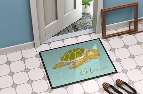 Miniatura 4 de Caroline's Treasures BB8562MAT - Tapete de bienvenida con diseño de tortuga marina de 18 x 27 pulgadas, para interiores y exteriores, para entrada,