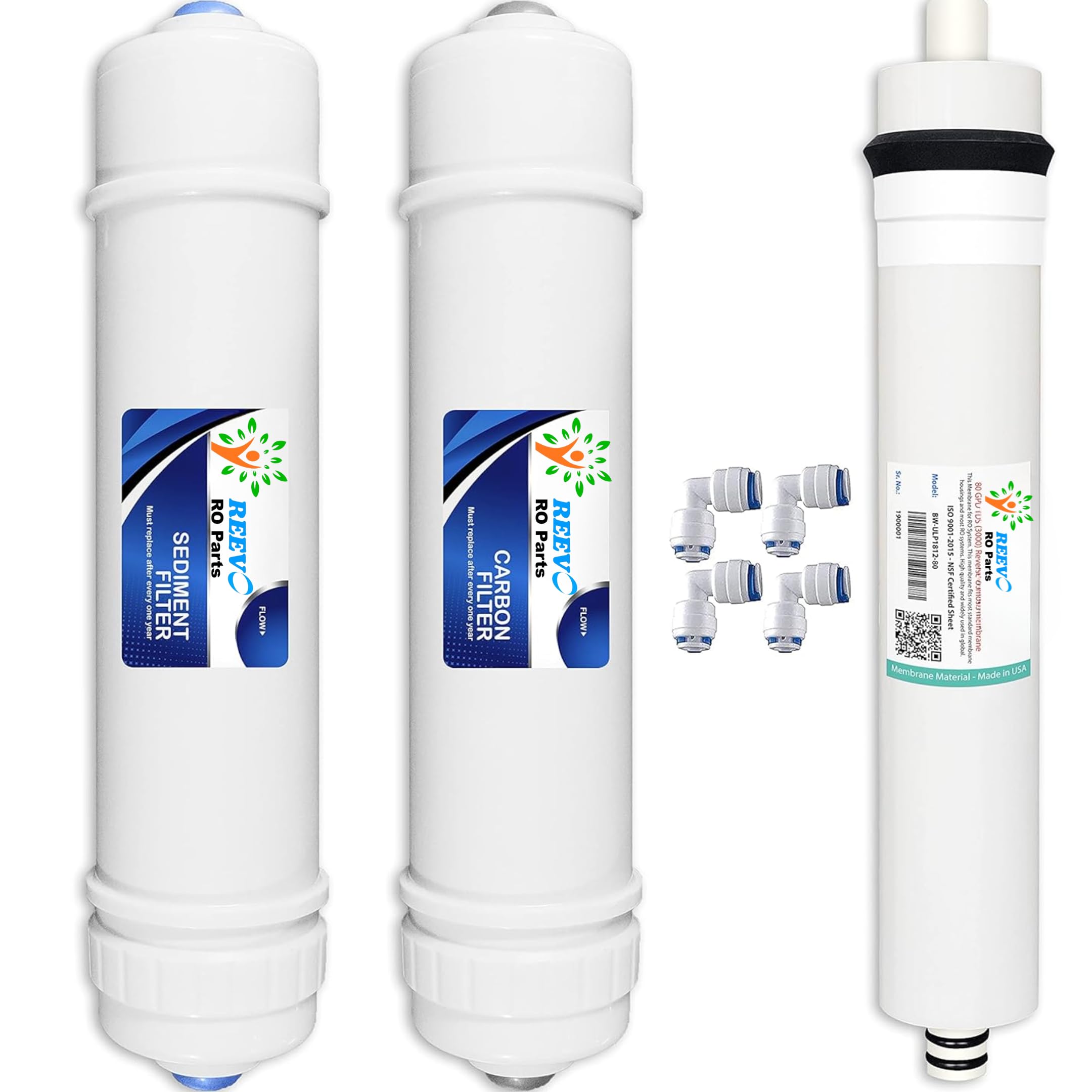 80 GPD RO Membrane + Inline Carbon & Sediment Filters – Complete Water Purifier Kit | Compatible with All RO Systems | High Flow, Clean Taste, Long Life (White)-image-39
