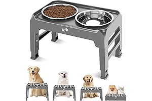 Elevated Dog Bowls with Adjustable Heights for Optimal Comfort and Food Intake