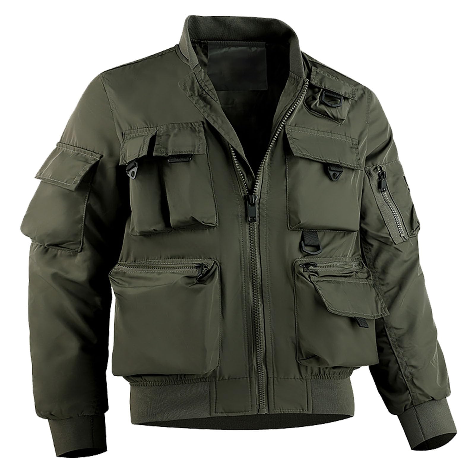 Chaqueta softshell para hombre, resistente al viento, chaqueta funcional militar, con cremallera, chaqueta cortavientos, ligera, chaqueta de senderismo, chaqueta deportiva para exteriores