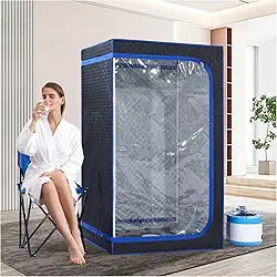 ZONEMEL Kit de sauna a vapor portátil de tamanho completo, spa de sauna de corpo inteiro pessoal para relaxamento doméstico, vaporizador de 4 litros 1500 watts, controle remoto, temporizador, cadeira