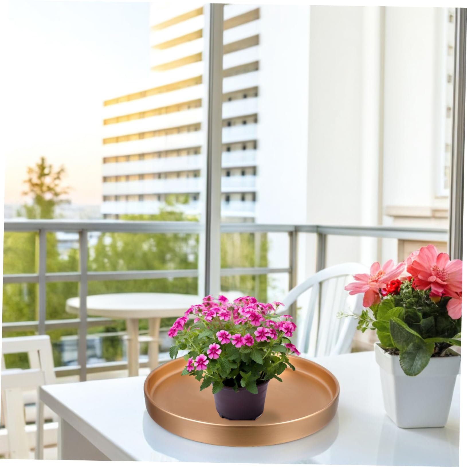Milisten Ceramiczny Talerz Rośliny Cali Złoty Ceramiczny Podstawka Do Doniczek Okrągły Talerz Wodę Wygodne Rozwiązanie Do Pielęgnacji Roślin Wytrzymała Konstrukcja