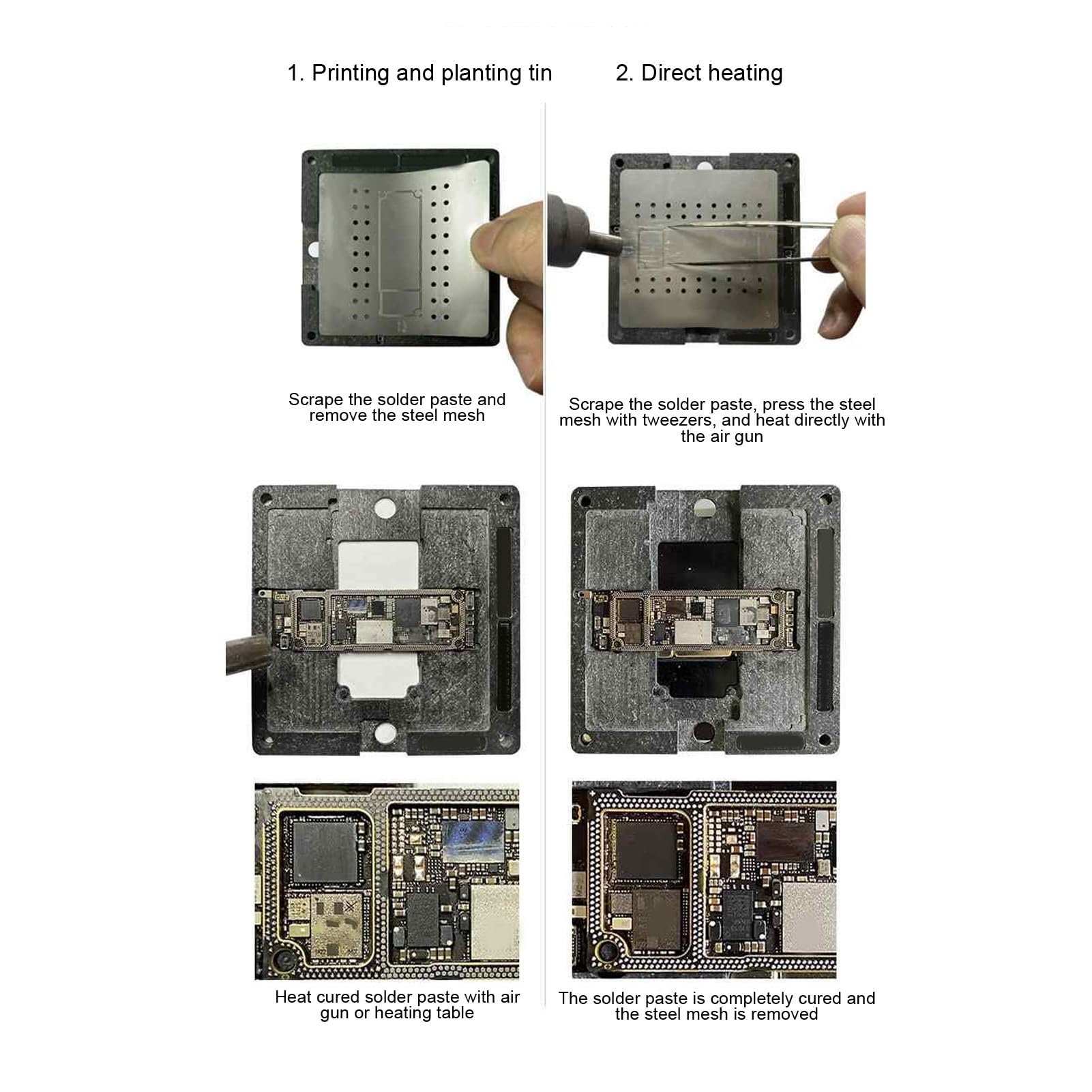 Piattaforma Reballing del Telaio Centrale della Scheda Madre, Strumento di Riparazione del Telefono Cellulare 24 in 1 con Forte Assorbimento Magnetico, Deflettore della Scheda