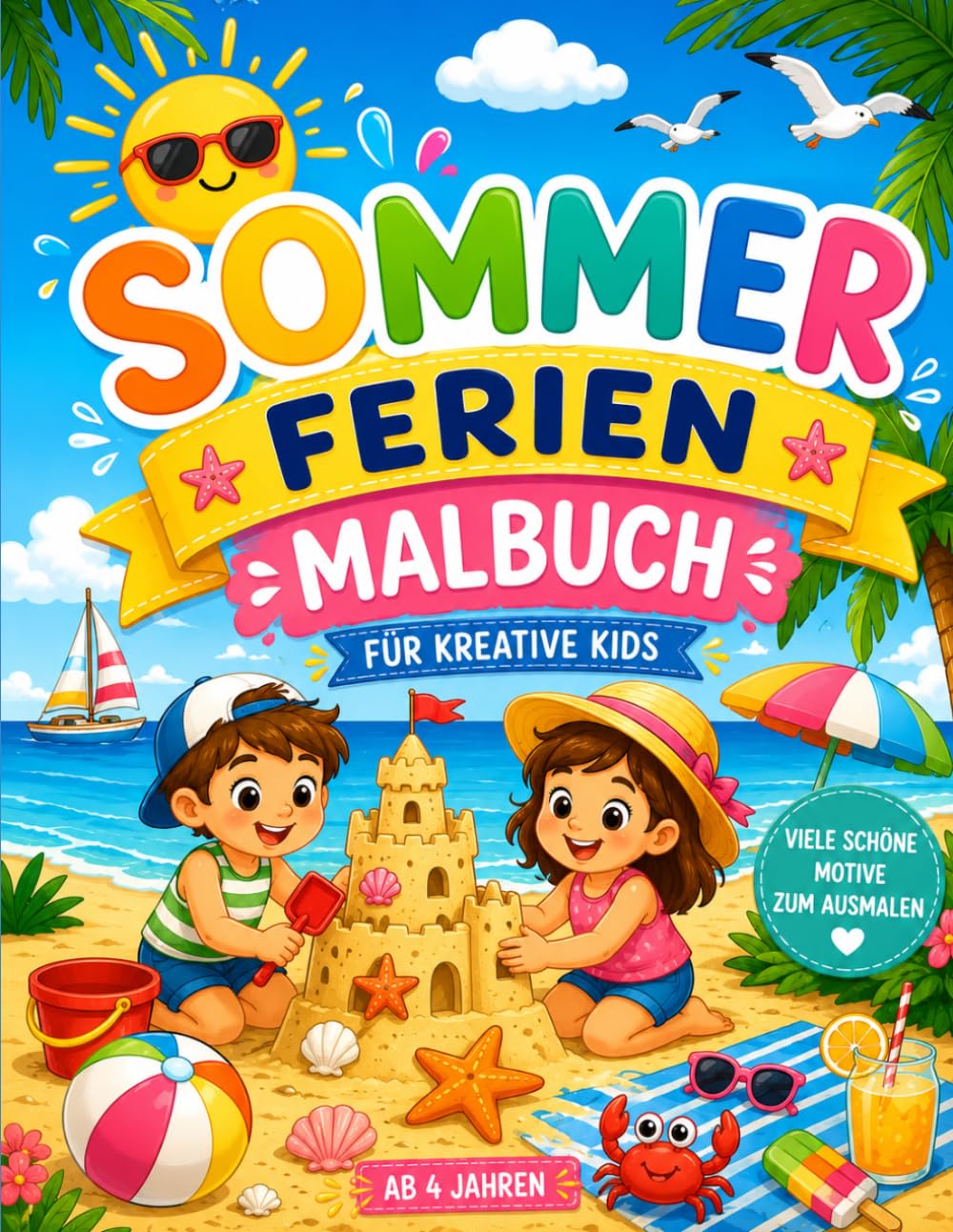 Sommerferien Malbuch für Kinder: Der perfekte Malspaß für sonnige Tage (Sommer Malbücher)