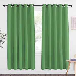 NICETOWN Froest Green Blackout Curtains for Bedroom 72 Inches Long, Thermal Insulated Room Darkening Grommet Window Curtains for Living Room Nursery, 66 inch x 72 inche, 1 Panel
