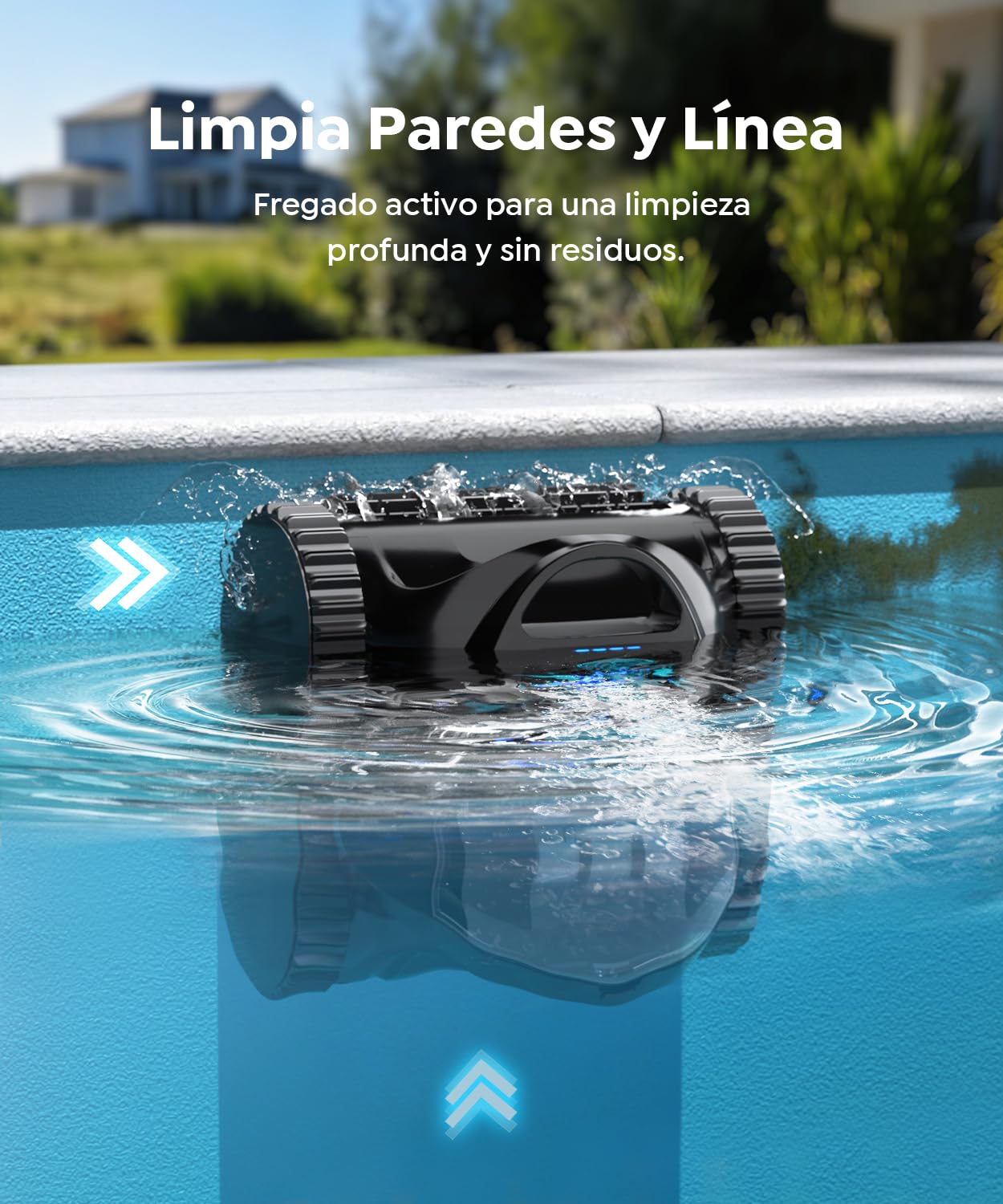 C1 Robot Piscina Limpiafondos y Paredes, Doble Filtro, Aspirador Piscina Bateria, 7 Modos Limpieza, 170-180 min Autonomía, Limpiador con App, Limpiafondos Piscina de hasta 150 m², Azul Abismo