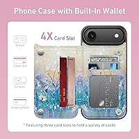 Vista 544 de LETO para iPhone 15 Pro Funda tipo cartera - Tapa tipo folio con patada - Diseños de moda - Tarjetero - Funda protectora para mujeres y niñas - 6.1