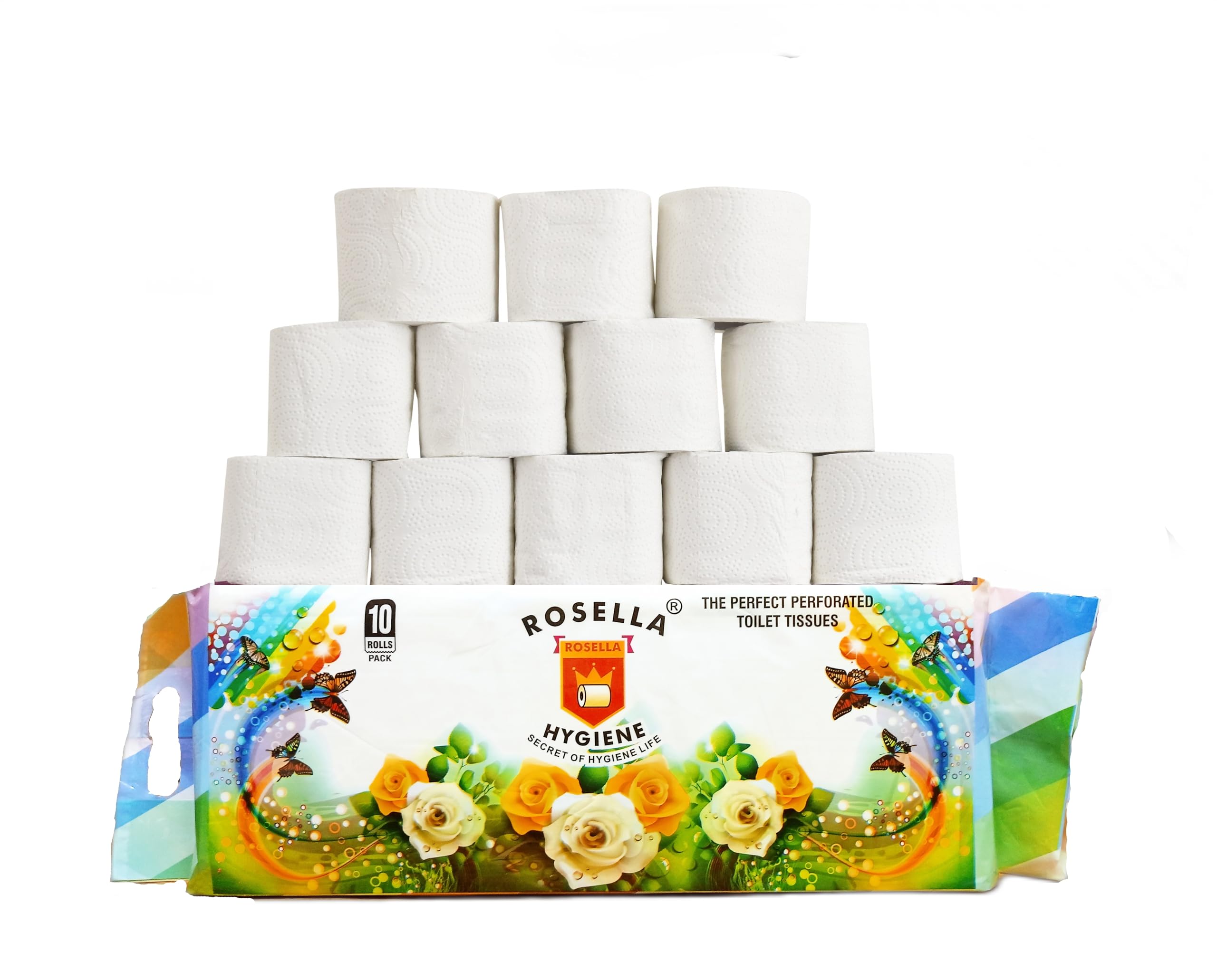 Rosella 4 ply Toilet Tissue Paper Roll Family Sanitary Rolls Thicker, Extra Soft & Highly Absorbent Perfect for Your Home and Office (Pack of 10 Rolls - 220 Sheets Per Roll) (B0CPYLV91L) Amazon Price History, Amazon Price Tracker
