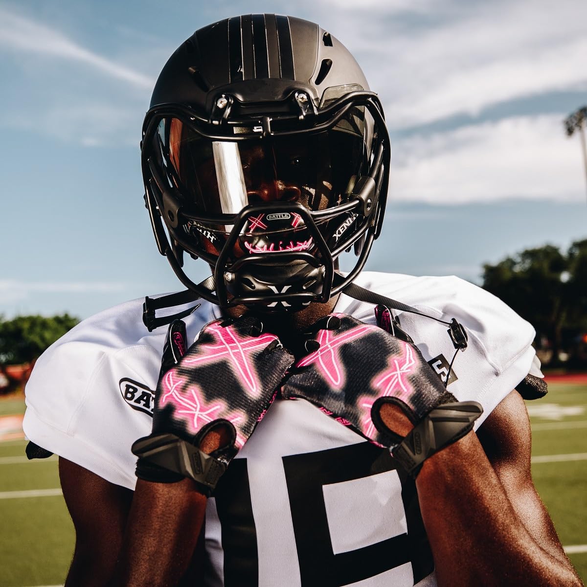 Football Lineman Gloves Youth Triple Threat Graffiti Battle Sports
