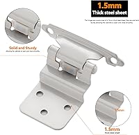 Vista 4 de Ravinte 30 paquetes (15 pares) Bisagra de inserción blanca de 3/8" para gabinetes de cocina/baño/muebles y puertas, Bisagras de cierre automático
