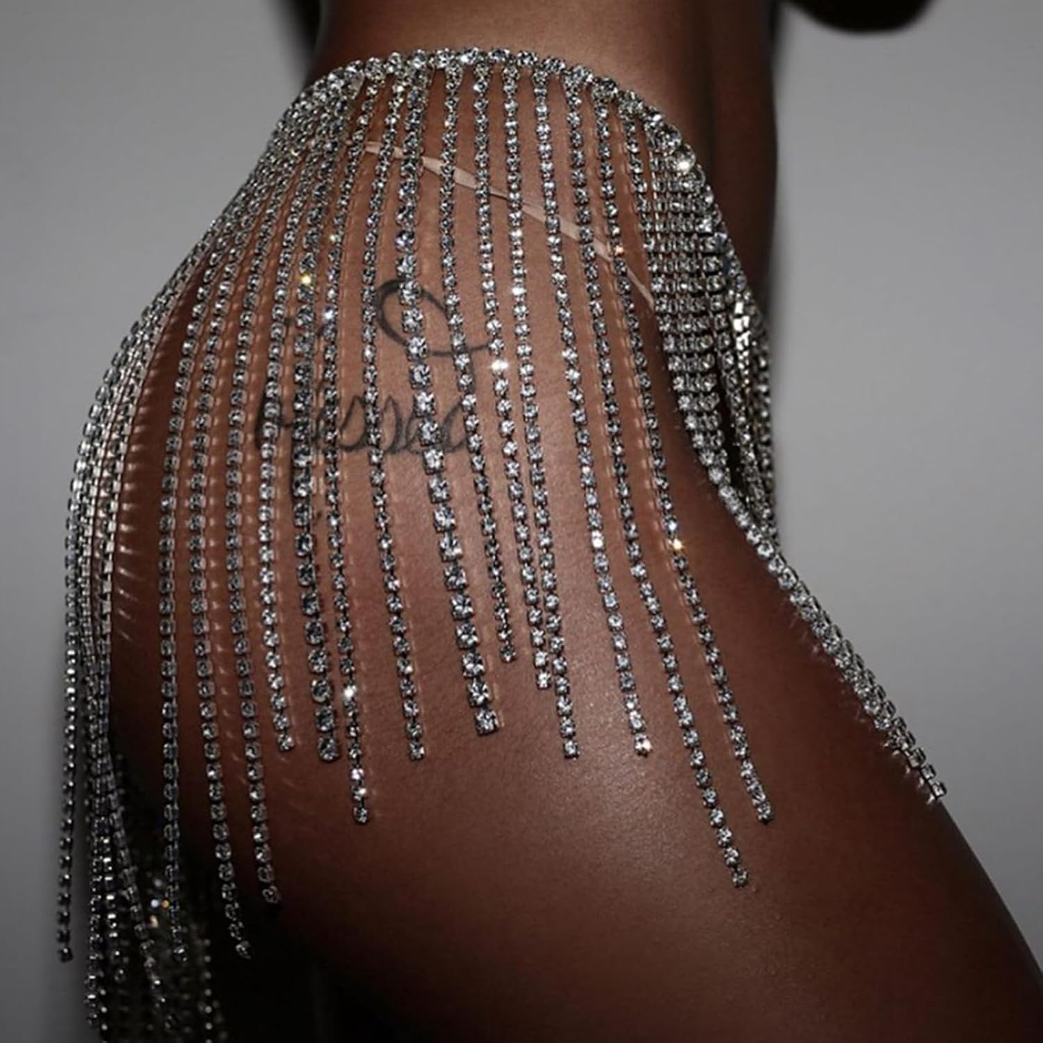 Waist Belt, Long Design Waist Chain for Woman Metal Shinning Body Chains Body Jewelry for Nightclub
