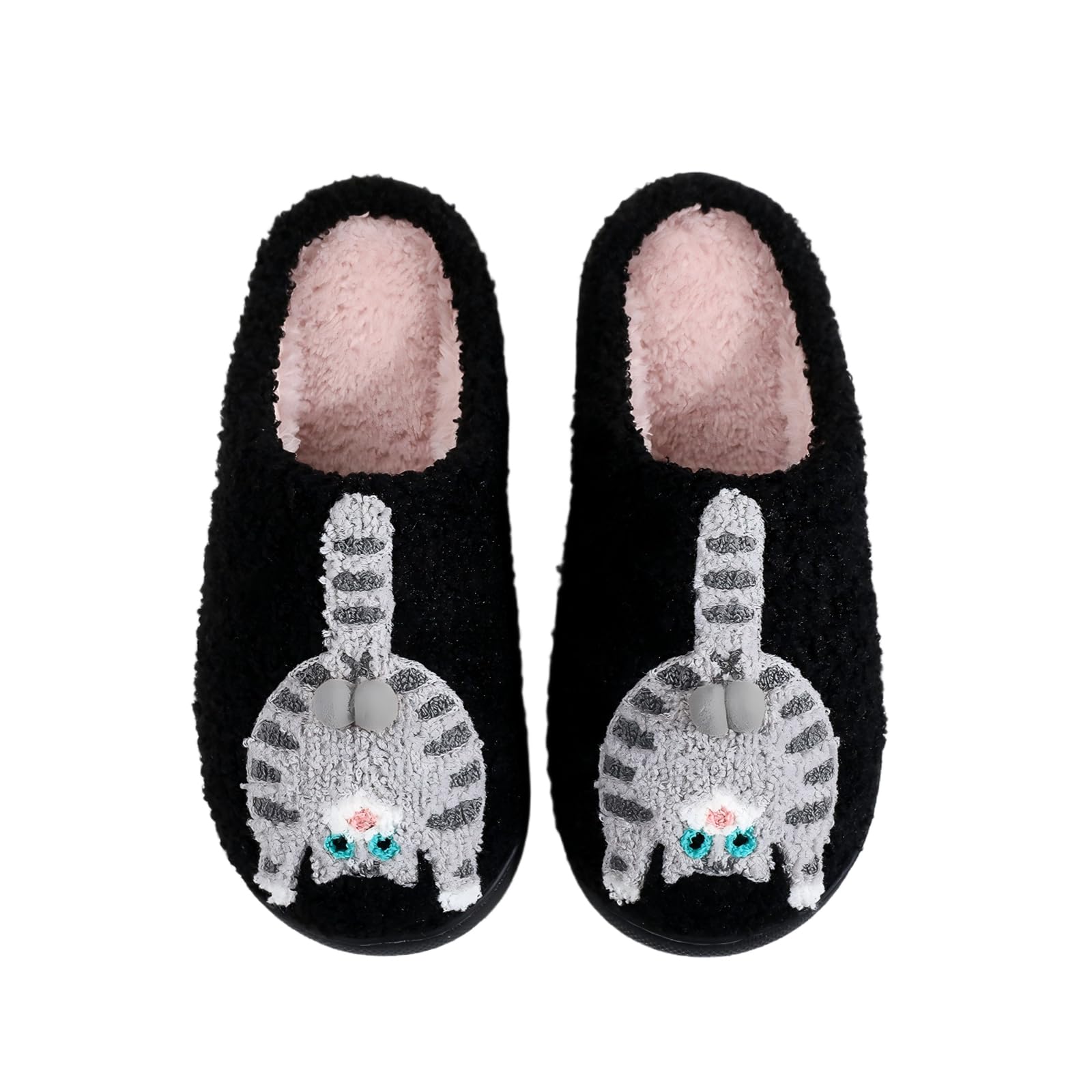 LNERIP Slippers Winter Womens Mens Fluffy Plush Slippers Animals Cute Cartoon House Slippers Cuddly Warm Shoes Indoor Outdoor Girls Women
