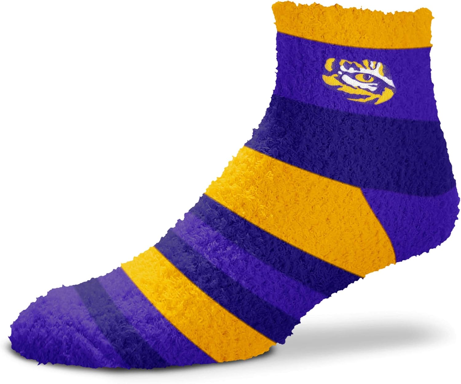 For Bare Feet NCAA Rainbow Fuzzy Sleep Soft Socks-1 Size Fits Most-LSU Tigers-OSFM