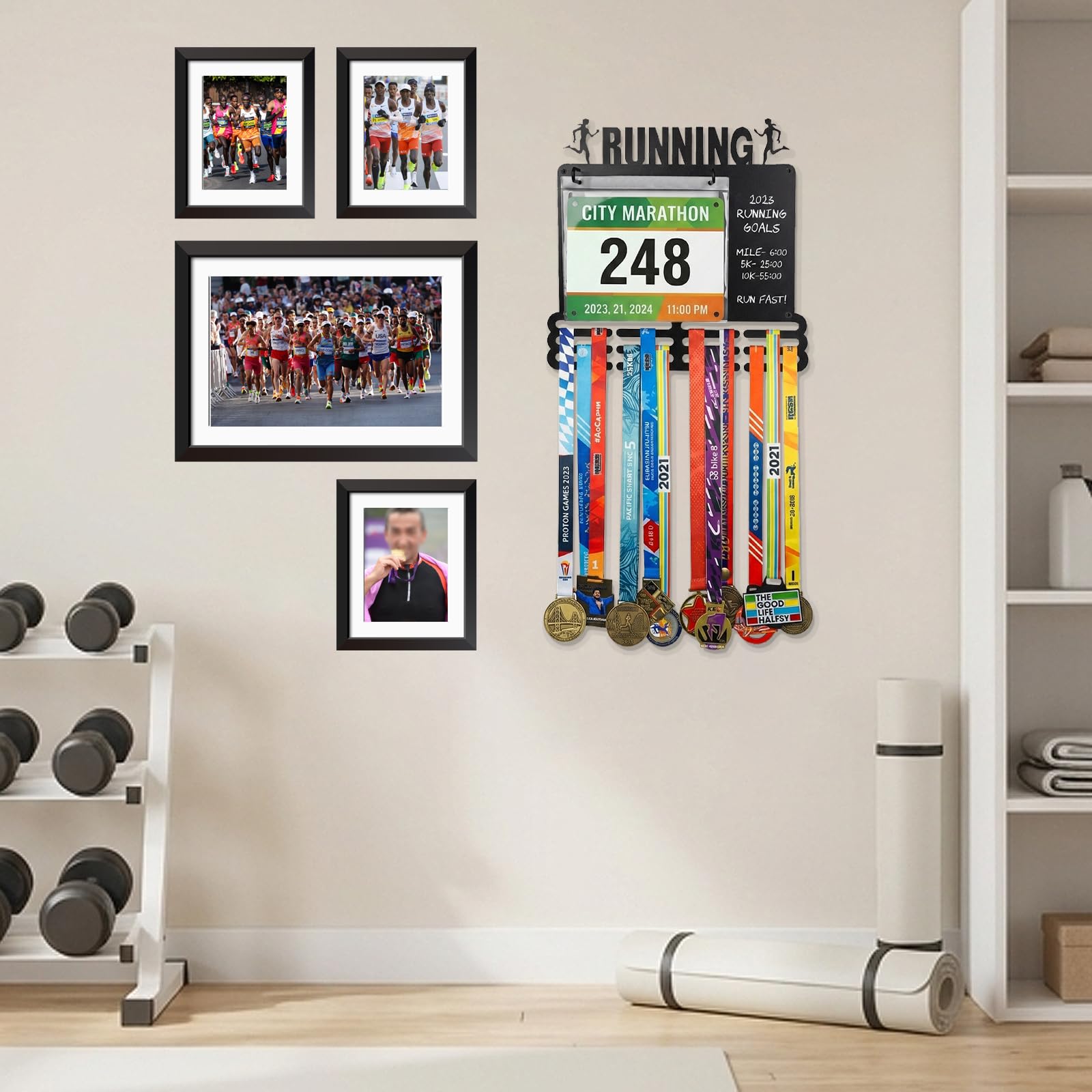 Porte-médailles pour Coureurs Marathon Support de Médailles de Course