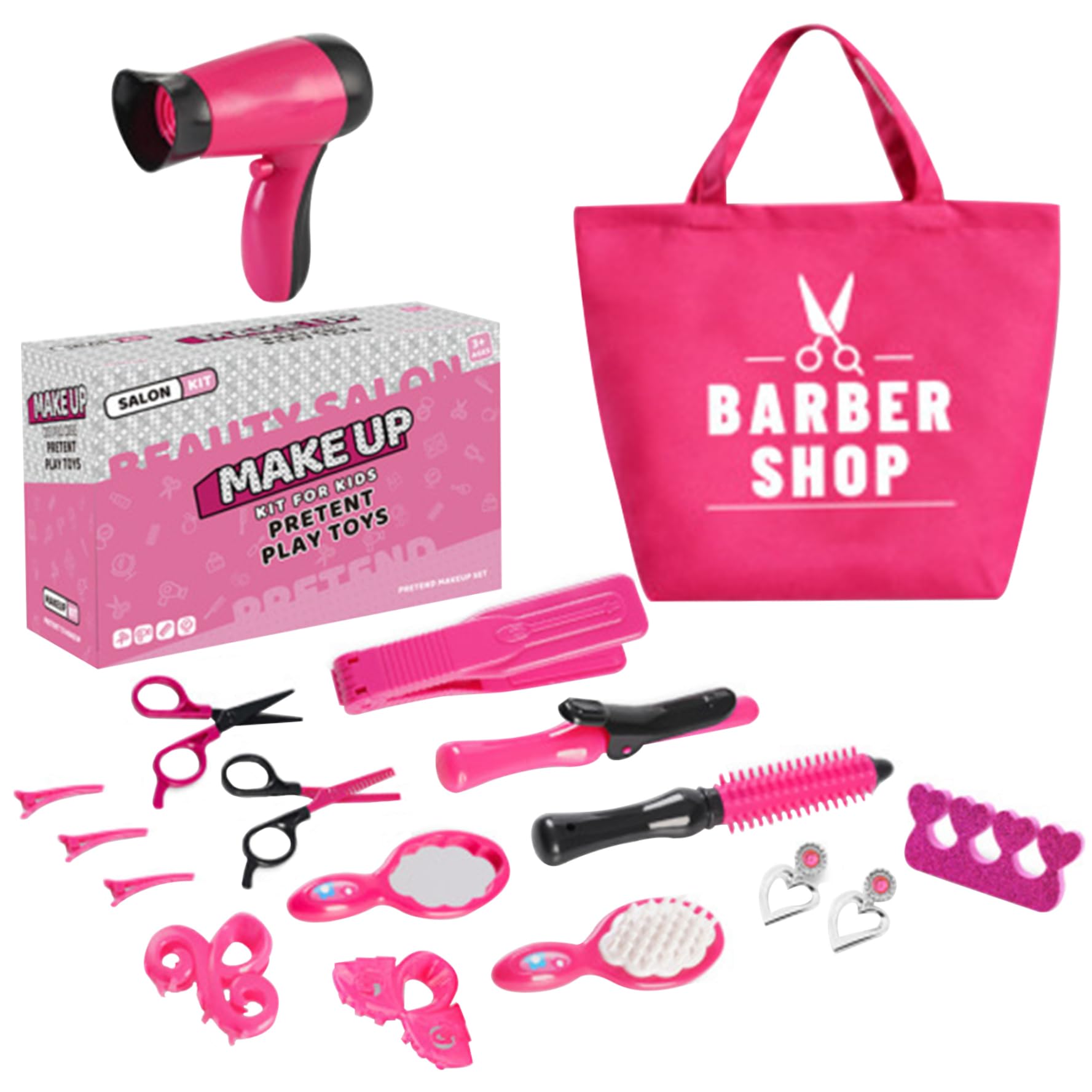 Juguete de juego de peinado, Tipo1 lindo juguetes para el salón para niñas, kit de moda de belleza de peateo de niñas, juego de peinado para niñas, juego de peluquería para niños, juego de peluquería