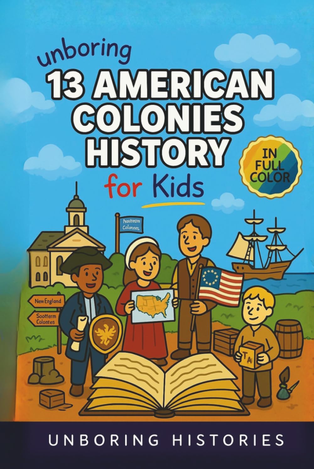 Unboring 13 American Colonies History for Kids: Funny, Interesting, Concise Guide to the 13 Colonies, Colonial Life, and Surprising Stories You Won’t ... History for Kids with Full Colored Pictures)