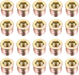 uxcell Wood Furniture M8x13mm Threaded Insert Nuts Interface Hex Socket Drive 20pcs