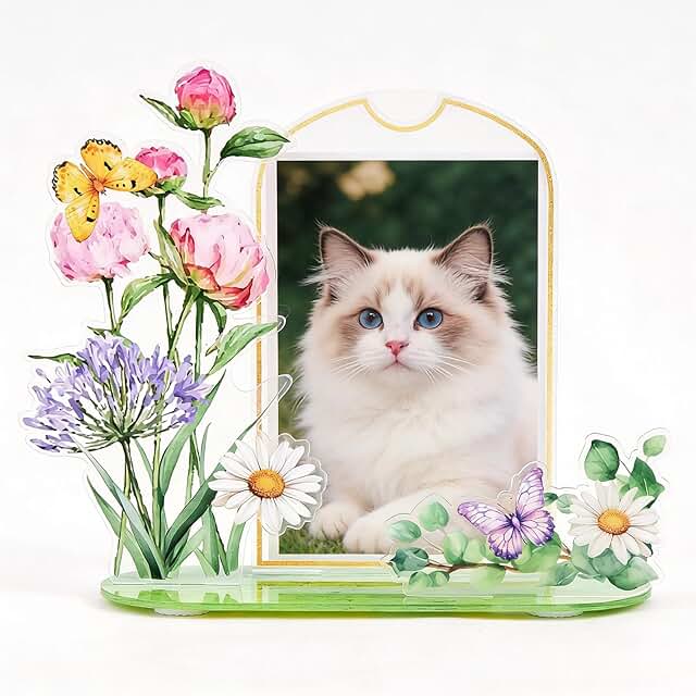 Flower Theme Acrylic Picture Frame, 4x6 Photo Frame Table Centerpiece fo...