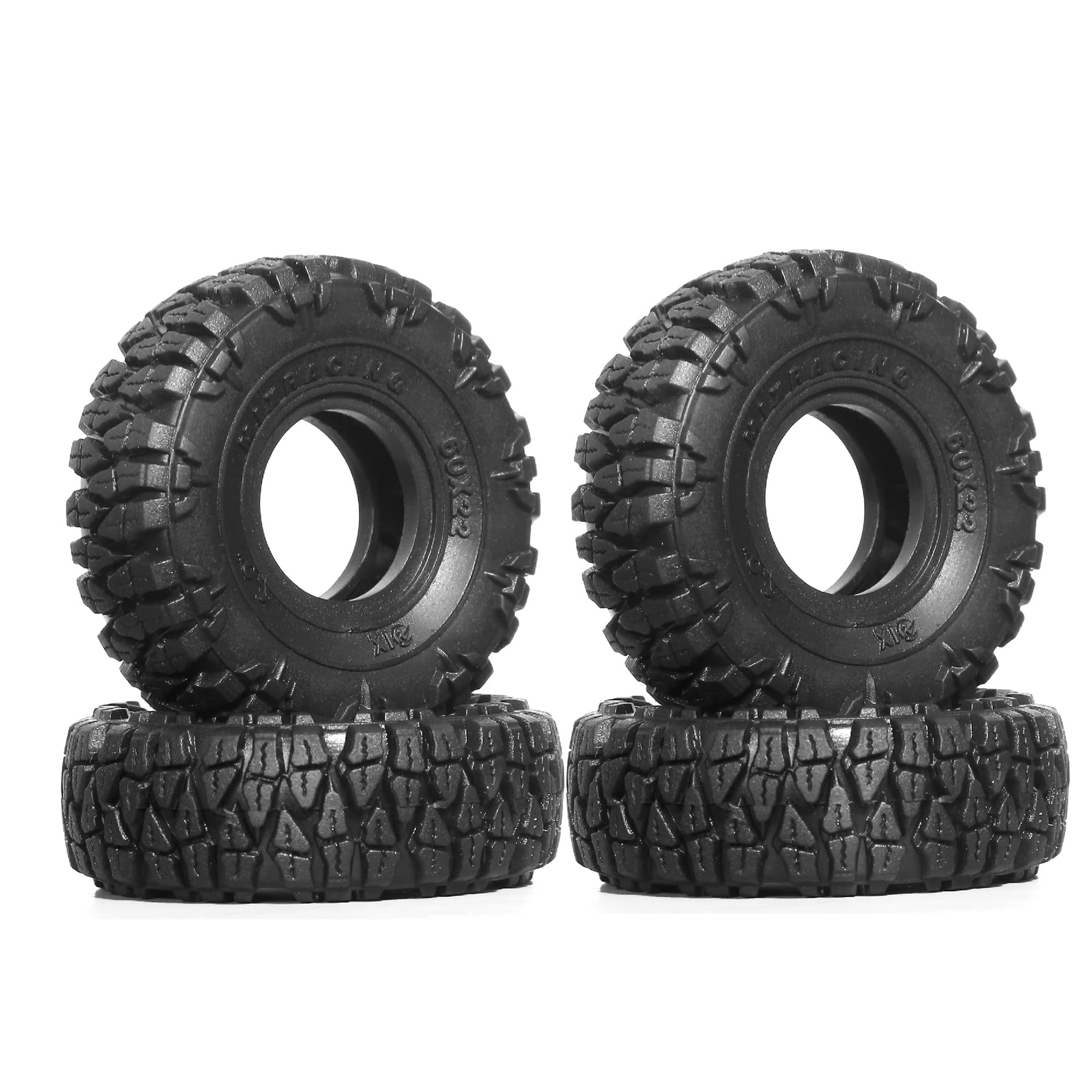 REDSPIDER 1.0 Crawler Tires (4pcs) 1.0'' Rubber Mud Tires OD?60 * 22mm With foam insert for 1/18 1/24 RC Crawler TRX4M Axial SCX24 FMS FCX18 FMS FCX24 Tires (1.0 AT Tires)