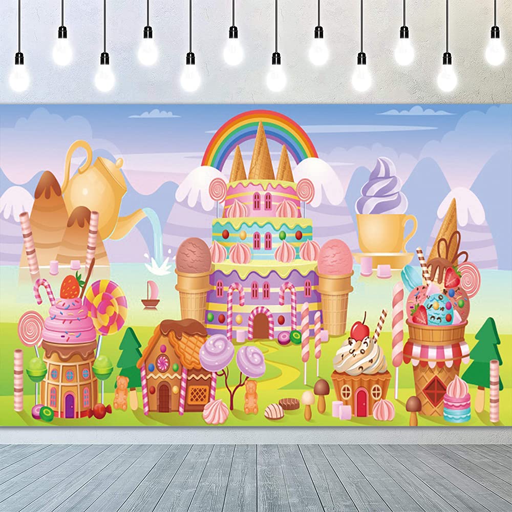 Buy YongFoto 8x6ft Candyland Backdrop for Photography Fairy Tale Castle