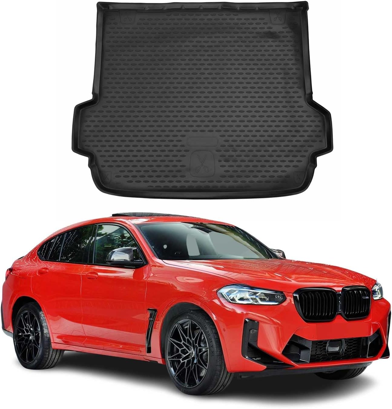 OMAC Cargo Mats Liner for BMW X4 G02 2018-2023 Rubber TPE Black 1Pc