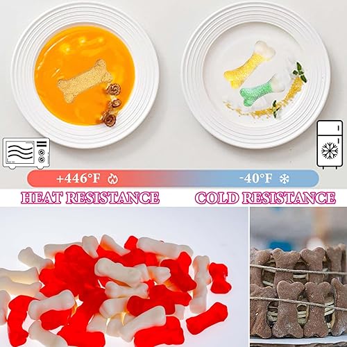 Miniatura 4 de 2 moldes de silicona de hueso de perro, antiadherentes de grado alimenticio, ideales para chocolate, dulces, gelatina y cubitos de hielo