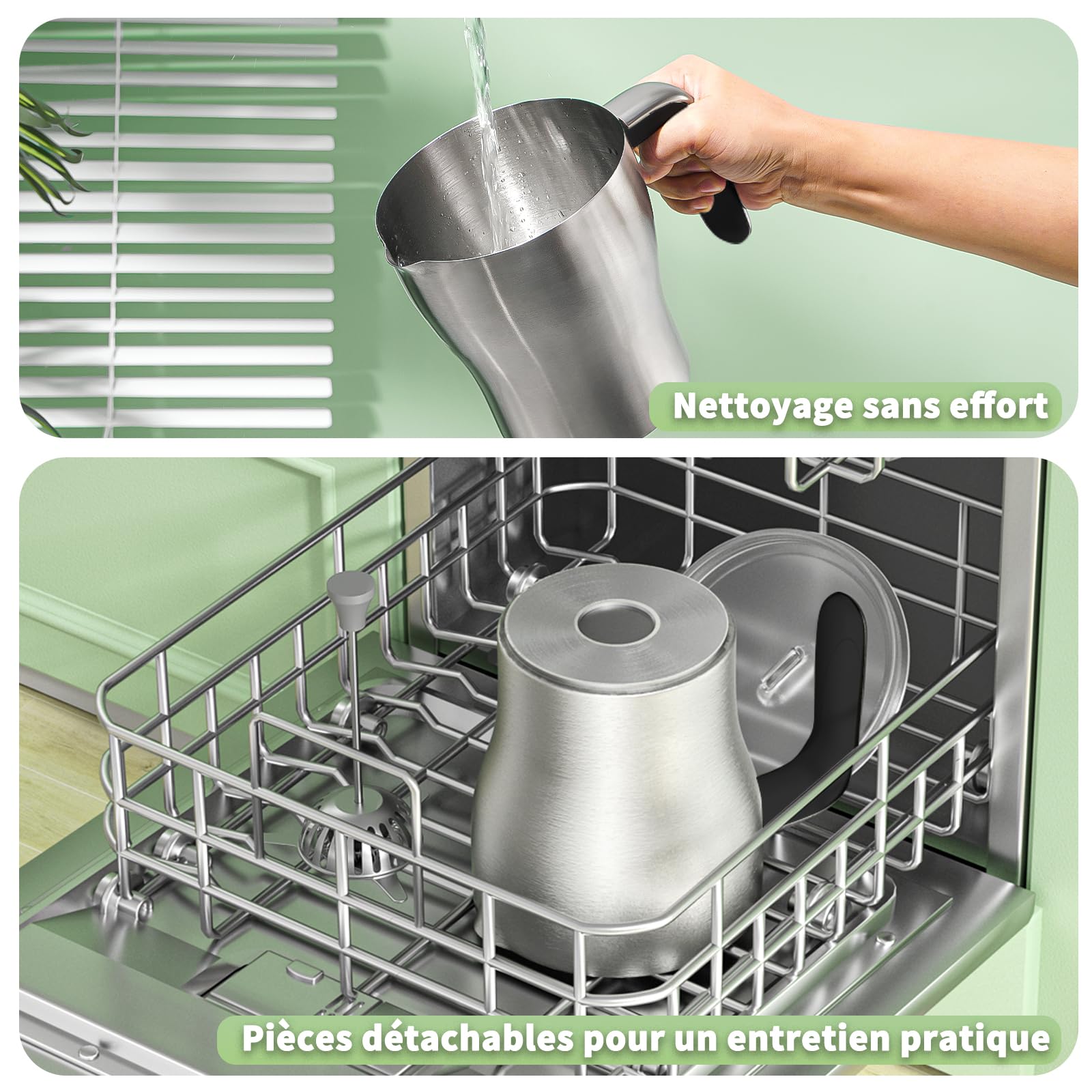 Mousseur à lait Maestri House, 12 en 1 600 ml Mousseur à lait électrique avec température et force de mousse variables, commande Smart Touch, pour Latte Cappuccino, Chocolat chaud, Lait chaud