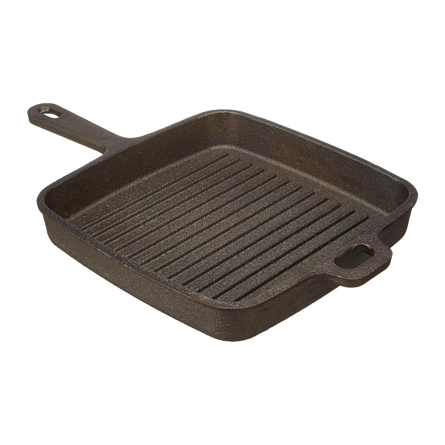 amazon basics Cast Iron Grill Pan with Long Handle | Medium, 25 cm/9.8 inch, 1.5Ltr, 3.4kg | Induction Friendly | 100% Pure & Toxin-Free, No Chemical Coating, Black (B0CYM12KCY) Amazon Price History, Amazon Price Tracker