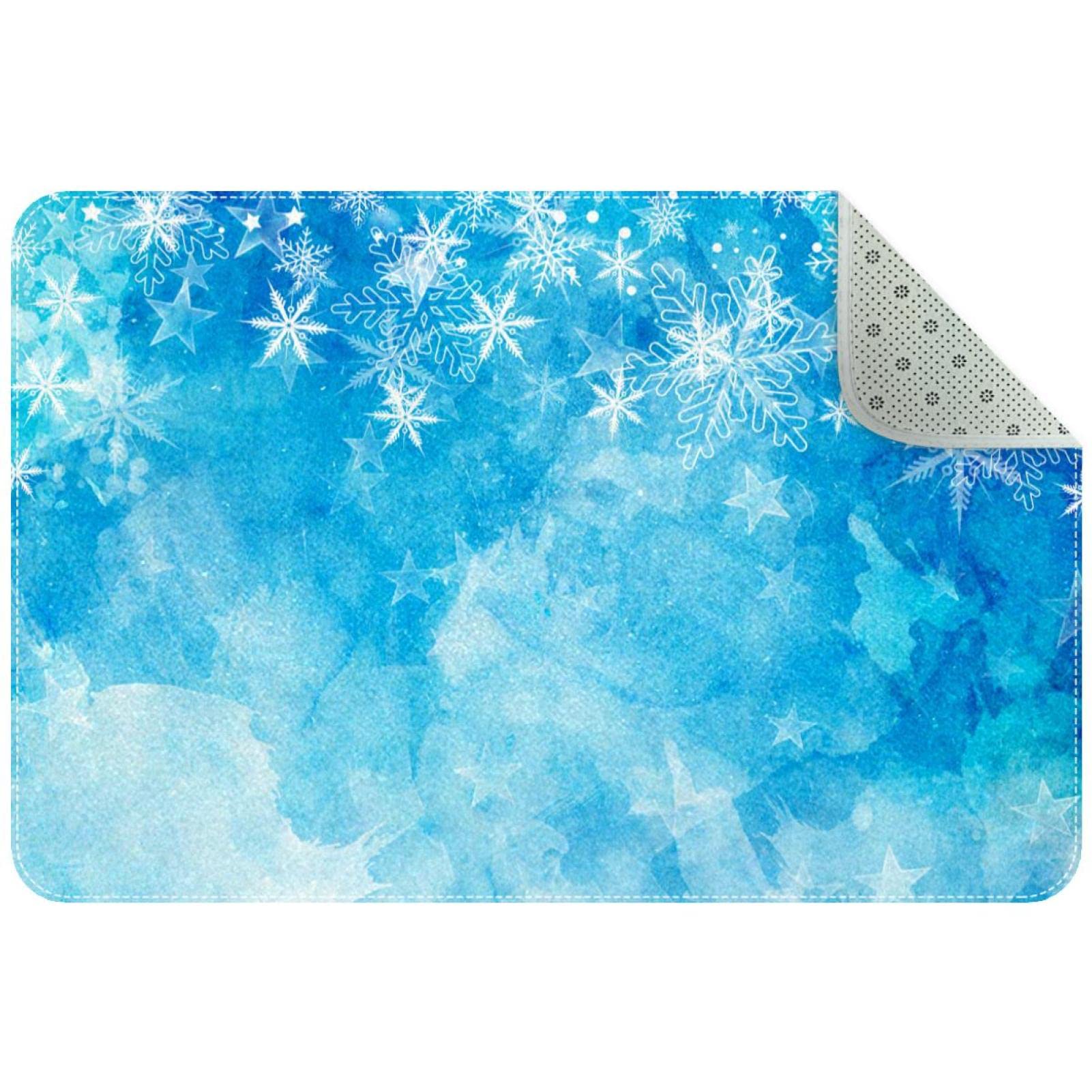 Paillasson flocon de neige antidérapant et lavable pour l'entrée