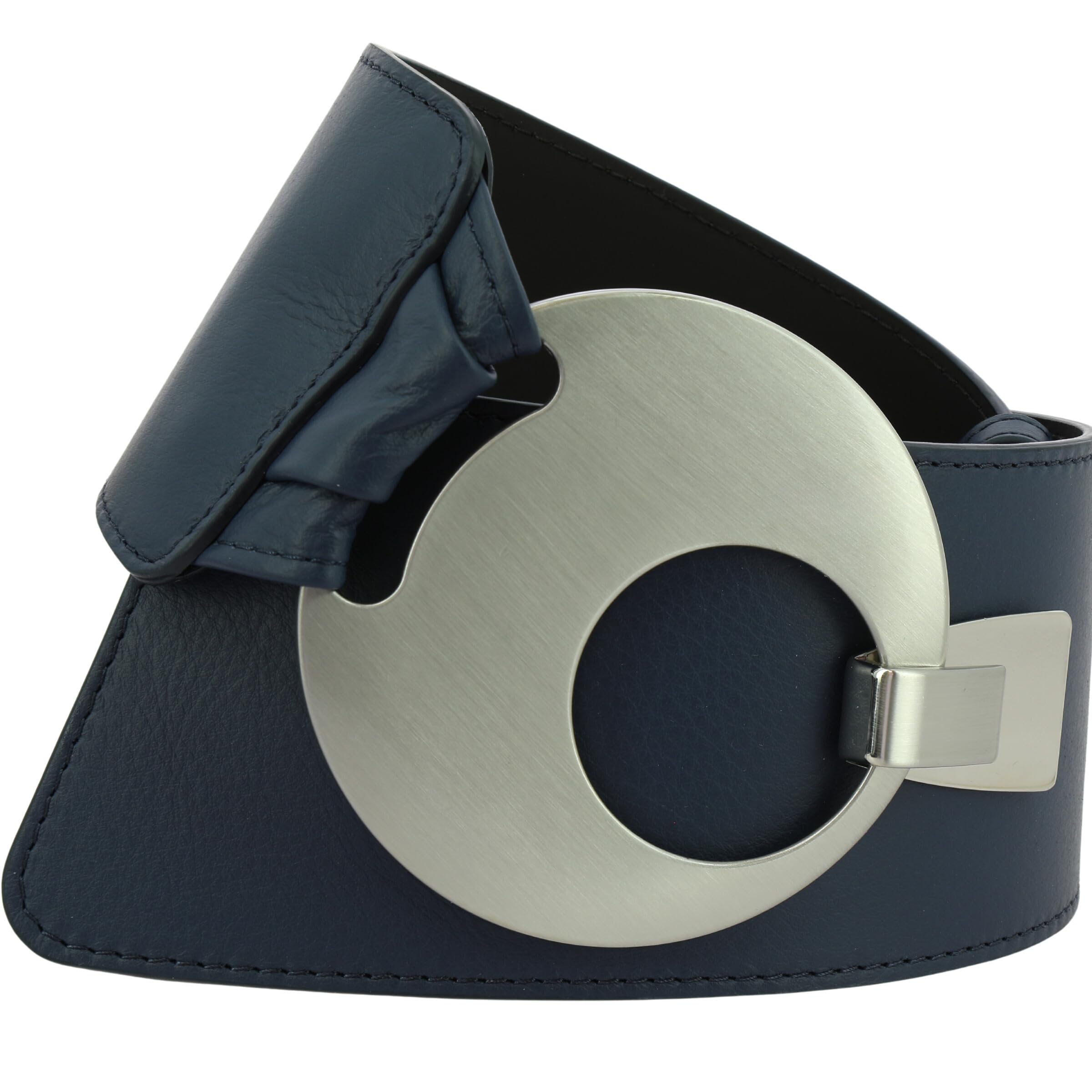 FASHIONGEN - Cintura larga da donna in pelle con fibbia rotonda SOLAINE