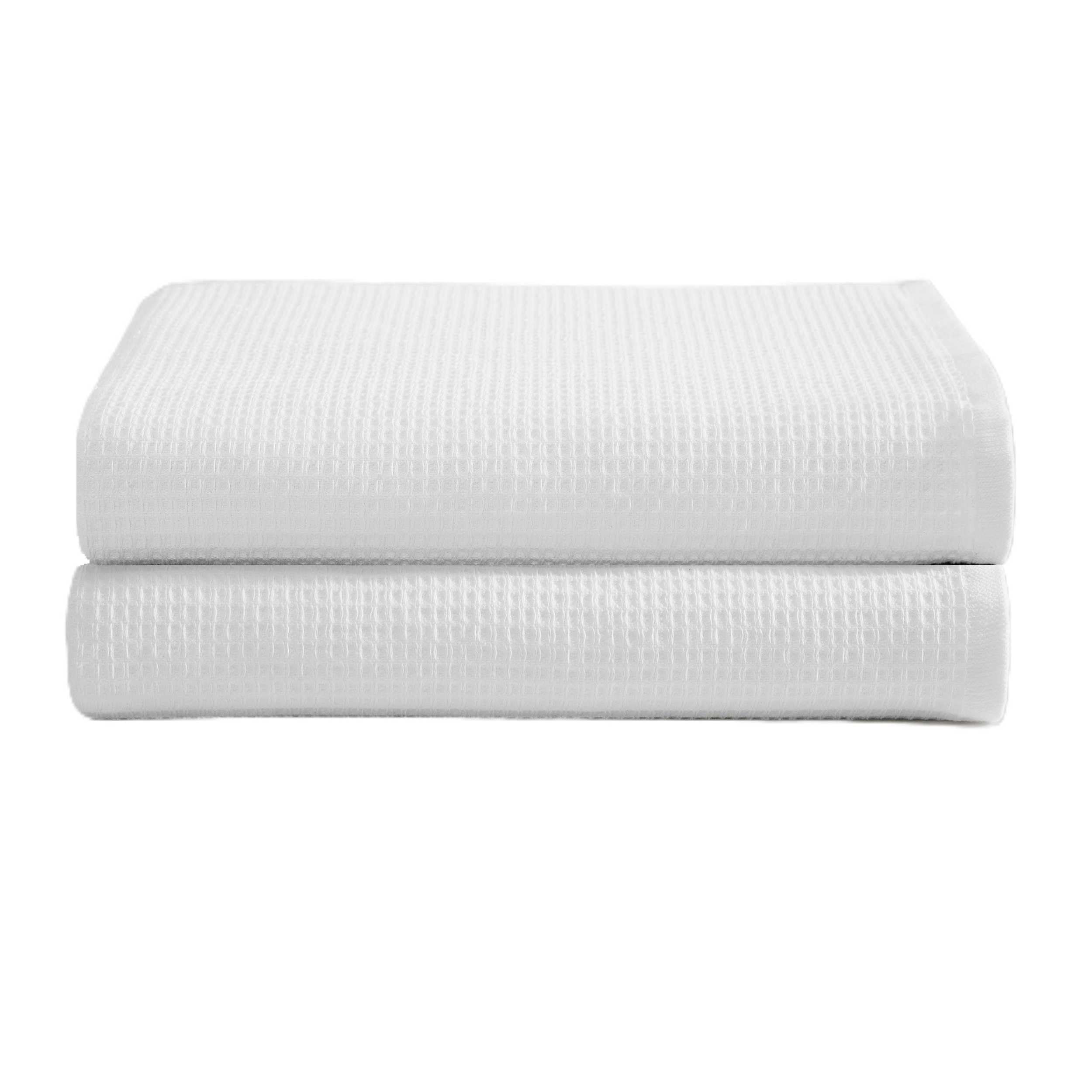 Serviette de bain Calvin Klein en coton gaufré blanc 650 g/m² pour douche haut de gamme
