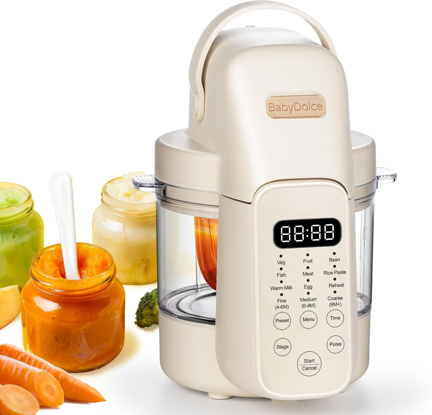 Baby Food Maker, 9 in 1 Glass Baby Food Processor Steamer Puree Blender with 6 Blades, One Step Cook Grinding, Touch Screen Control, Multifunctional Blender with 24h Timer, Dishwasher Safe Baby Food Maker, 9 in 1 Glass Baby Food Processor Steamer Puree Blender with 6 Blades, One Step Cook Grinding, Touch Screen Control, Multifunctional Blender with 24h Timer, Dishwasher Safe