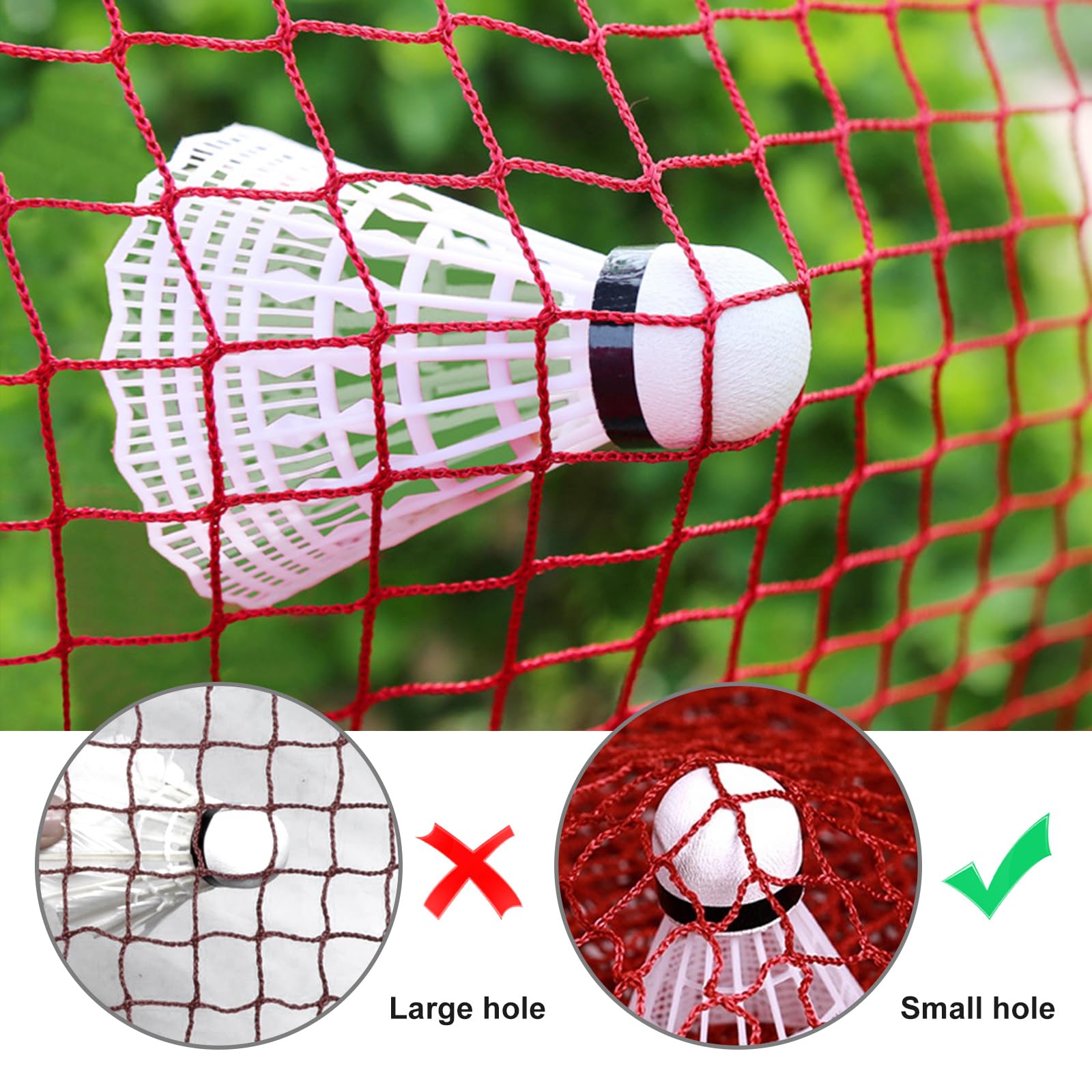 GBKDQQ: Red de Voleibol Portátil 6.1x0.76m, Fácil de Instalar, Compacta para Jardín, Playa, Patio (Roja)