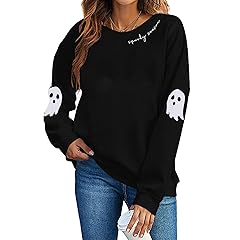 Spooky Season Sweatshirts Halloween Ghost Sweatshirt Women - Halloween Graphic Crewneck Tops Casual Sweater