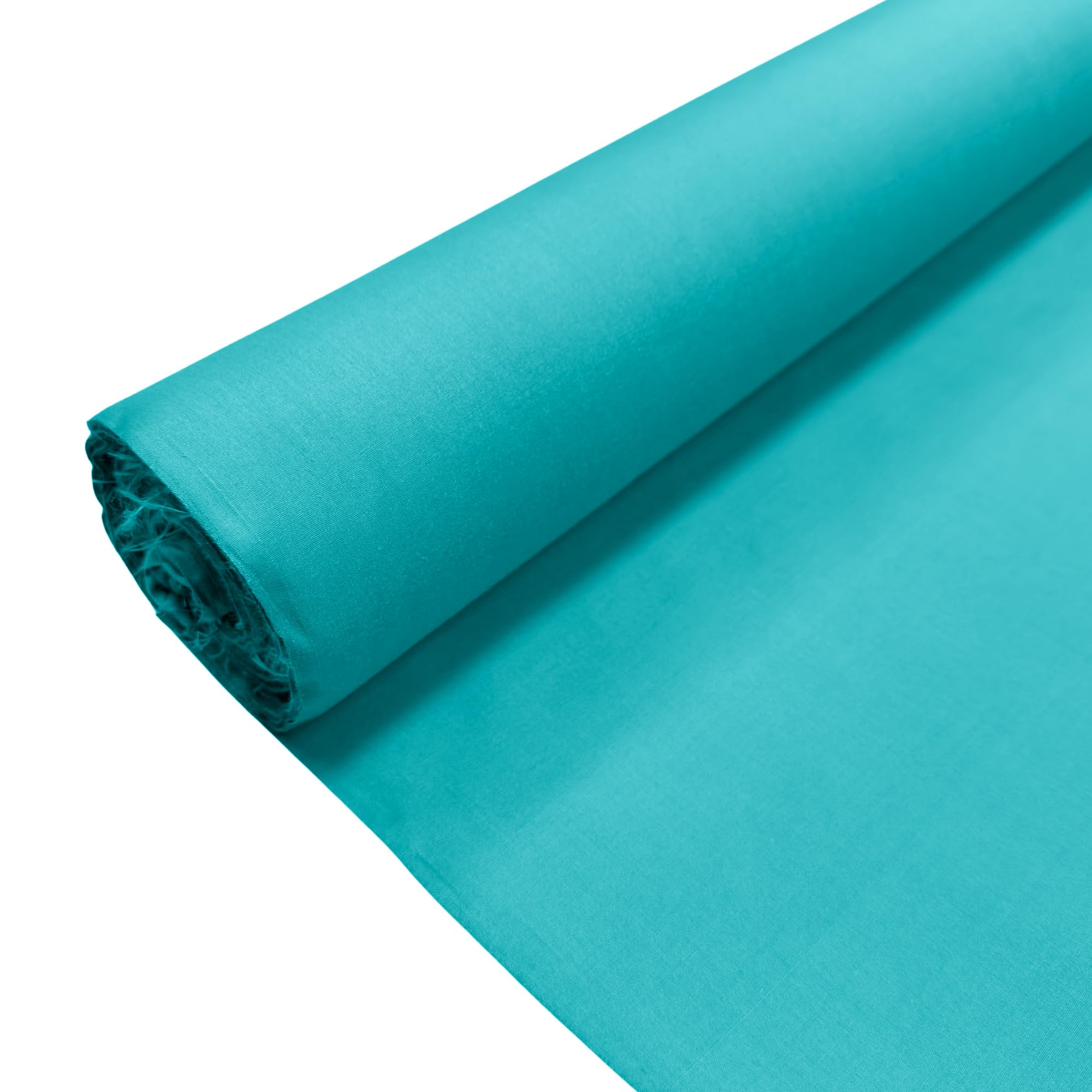 Thefabrictrade Aqua Plain Polycotton Fabric Dress Craft Poly Cotton Material | 10 Metre (1000Cm X 112Cm) | Soft Poly Cotton For Sewing, Dressmaking, Crafts, Bunting & Lining
