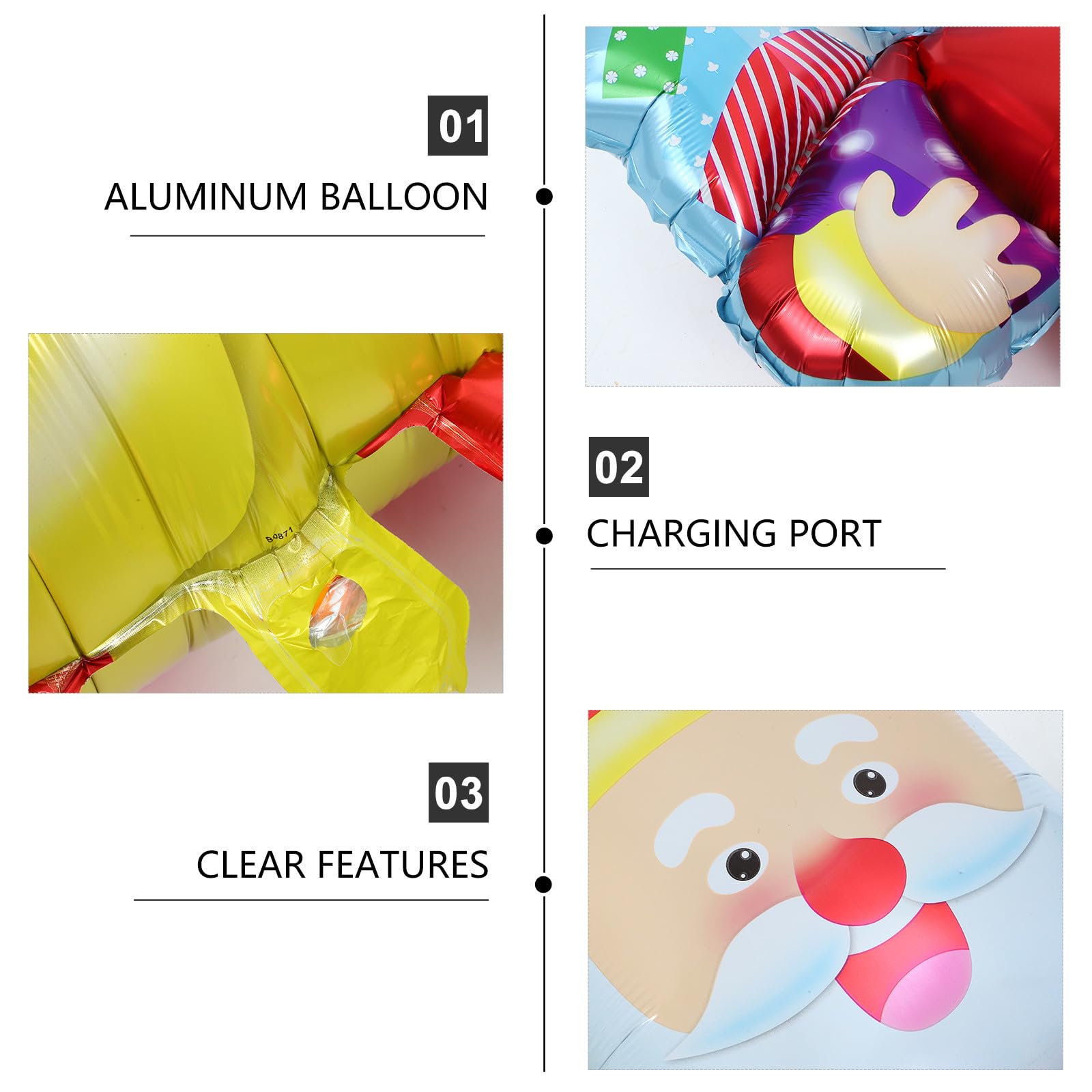 25 Piezas Globo Navideño de Aluminio Papá Noel para Decoración