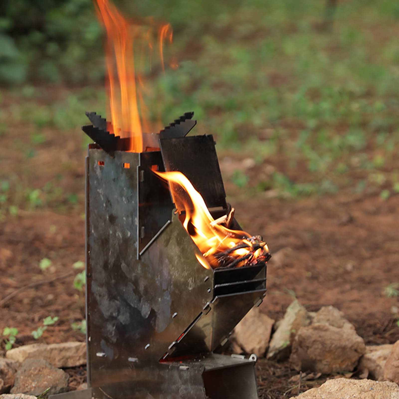 Amazon.com: Camping Stove Foldable Lightweight Rocket Stove Wood Burning  Stove Stainless Steel Portable Outdoor Backpacking Stoves for Camping,  Hiking, Picnic Cooking : Sports u0026 Outdoors