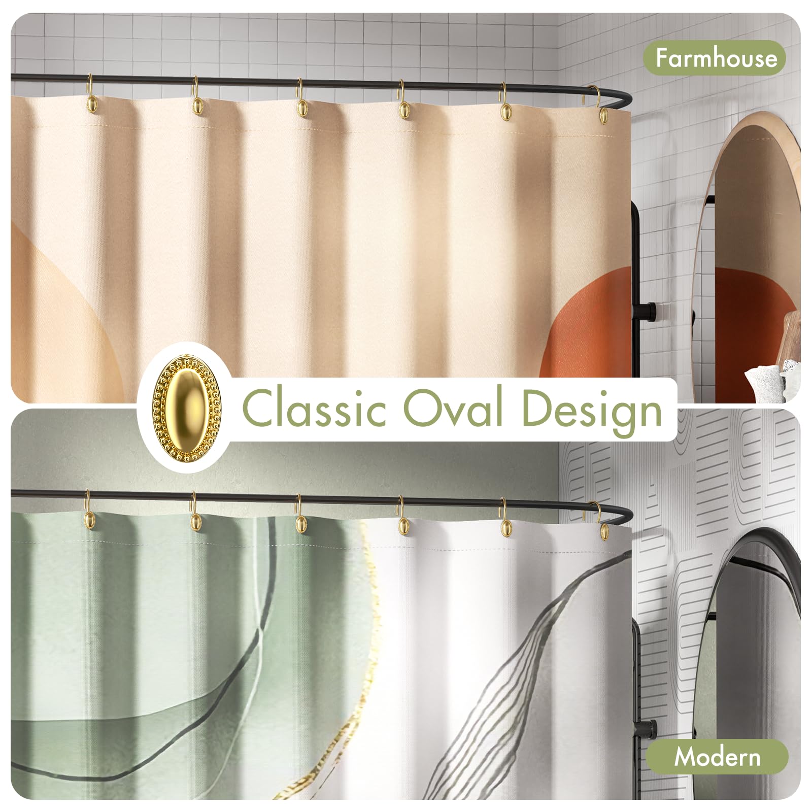 Gold Shower Hooks - Elegant & Rustproof -4