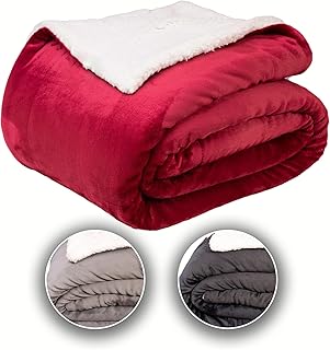 Komfortec Manta de 150 x 200 cm, con Certificado Öko-Tex, Manta de Forro Polar, cálida Manta para sofá, Color Burdeos