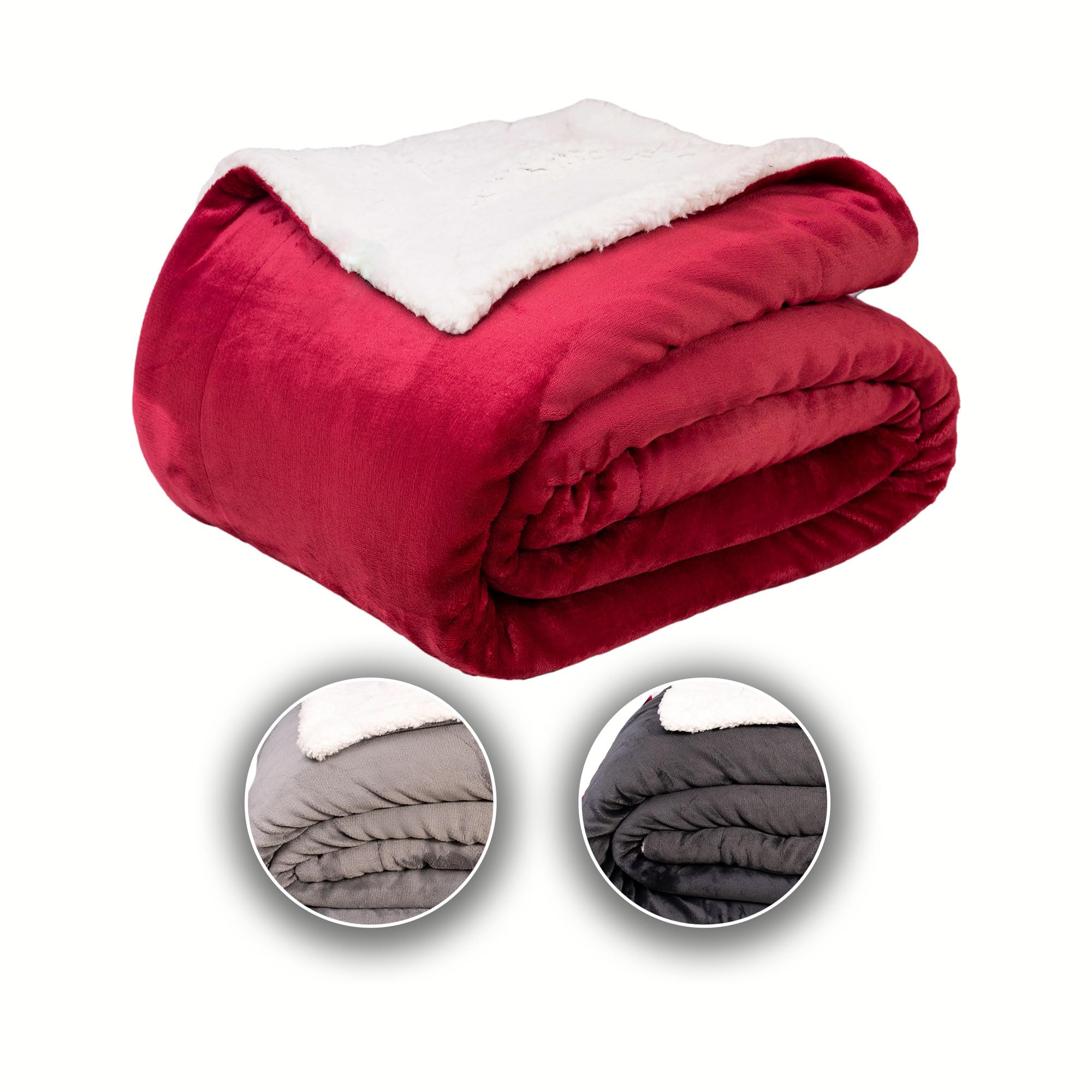 Coperta Plaid In Pile Sherpa 130x150 Cm - Morbida E Calda | Certificata Oeko-TEX® - Foto 3