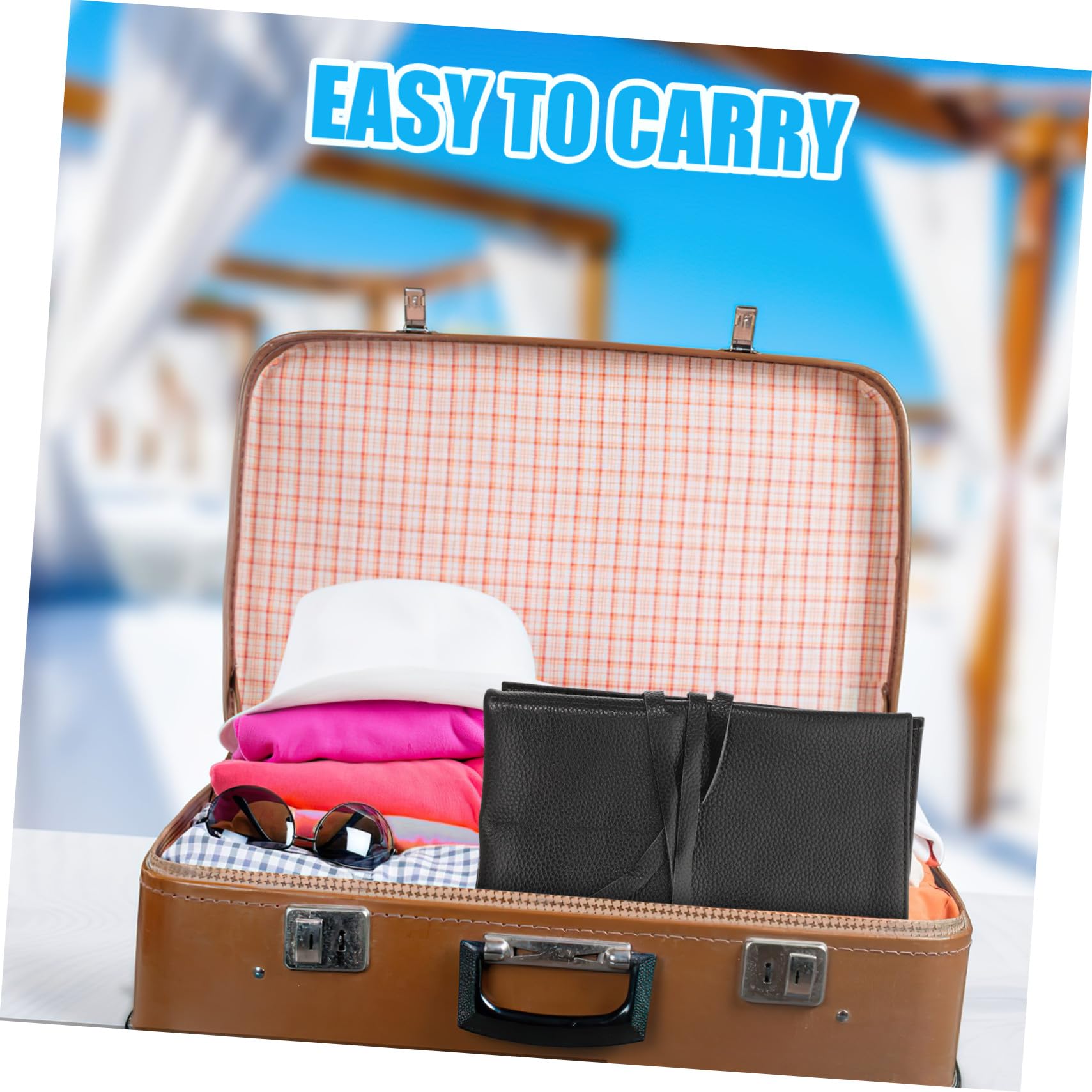 Toyvian Uhrenreisetasche aus Leder, Schwarz, Faltbar, Kompakt und Elegant | Reise Uhrenetui mit Reißverschluss, Schützt vor Kratzern, Leicht und Handlich für Uhrenliebhaber
