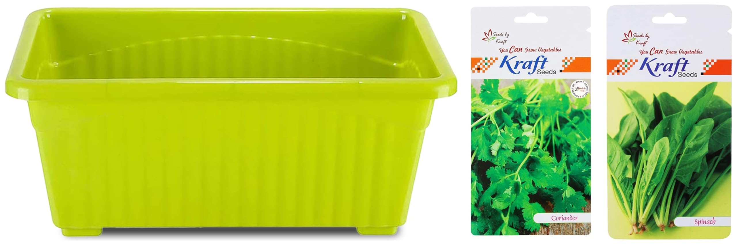 Kraft Seeds Fresh Spinach and Coriander Seeds for Home Gardening (2 Packets, 16gm) & Kraft Seeds Plastic Window Planters (1 Pc, 13 Inch, Green) (B0CCTZXNWJ) Amazon Price History, Amazon Price Tracker