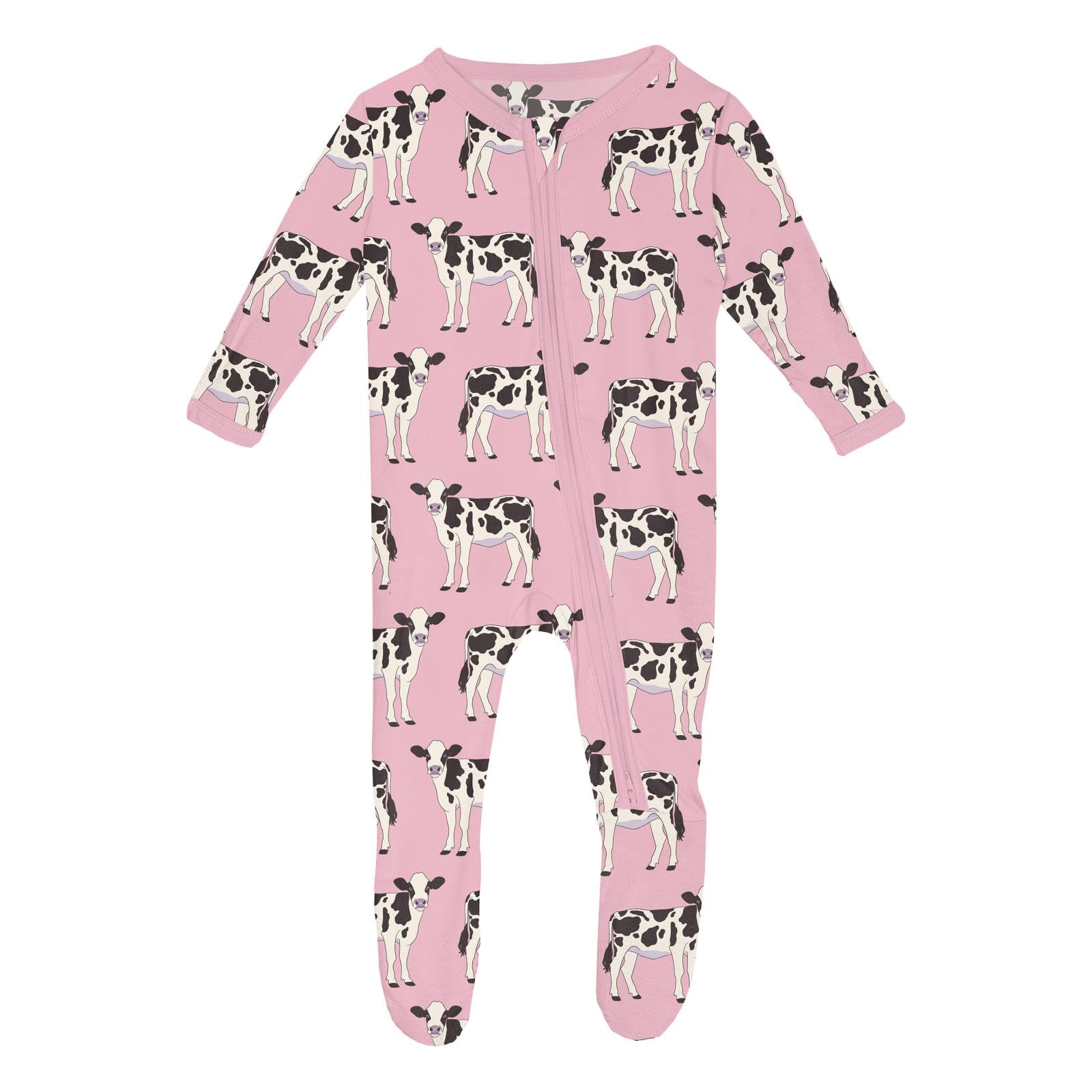 KicKee Baby &amp; Toddler Zipper Footie – Ultra-Soft Viscose from Bamboo Pajamas with Flip Paws &amp; Grips
