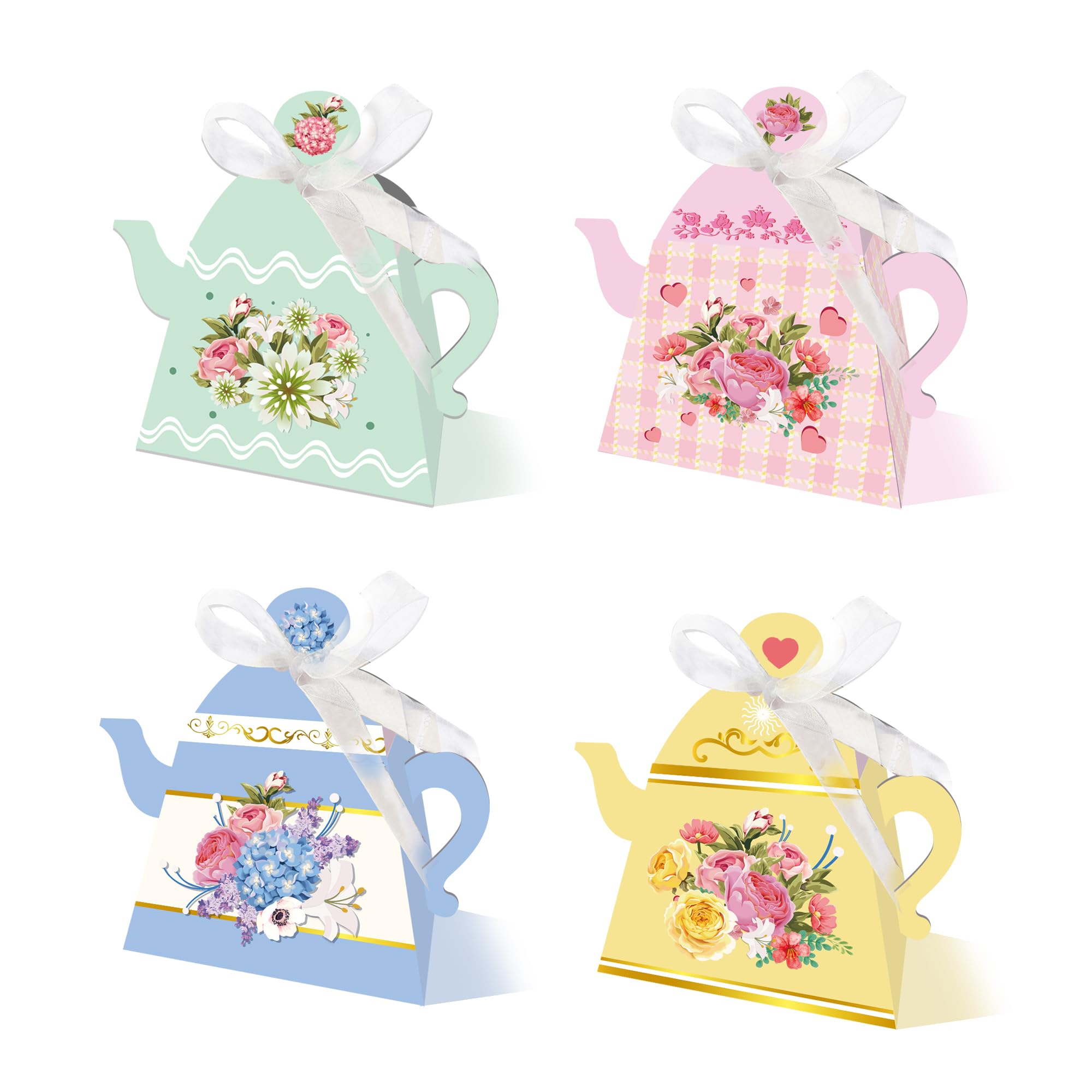 Boite A Bonbon SHAIDOJIO 24 Boîtes à Bonbons Théière Vintage Floral – Boîtes Cadeaux Mariage, Anniversaire, Baby Shower – 4 Couleurs Pastel Avec Ruban Boite A Bonbon SHAIDOJIO 24 Boîtes à Bonbons Théière Vintage Floral – Boîtes Cadeaux Mariage, Anniversaire, Baby Shower – 4 Couleurs Pastel Avec Ruban