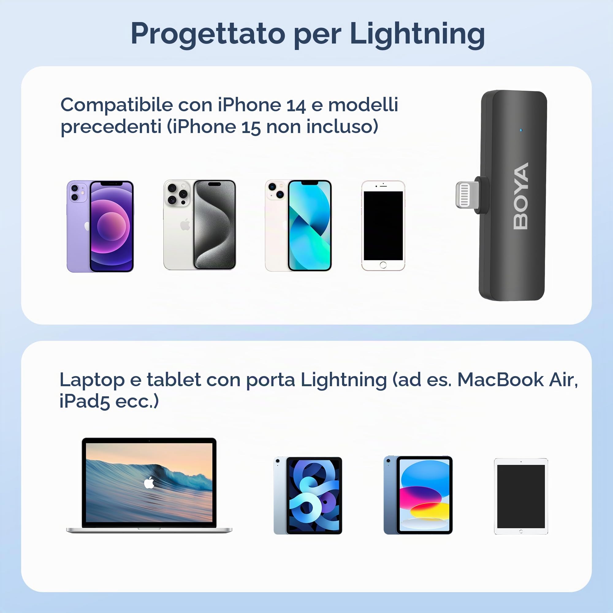 BOYA by-V4 - Microfono lavalier wireless per smartphone Android iPhone 15 tipo C, cancellazione del rumore, batteria 6h, portata 198 m, microfono wireless da bavero con clip per live streaming