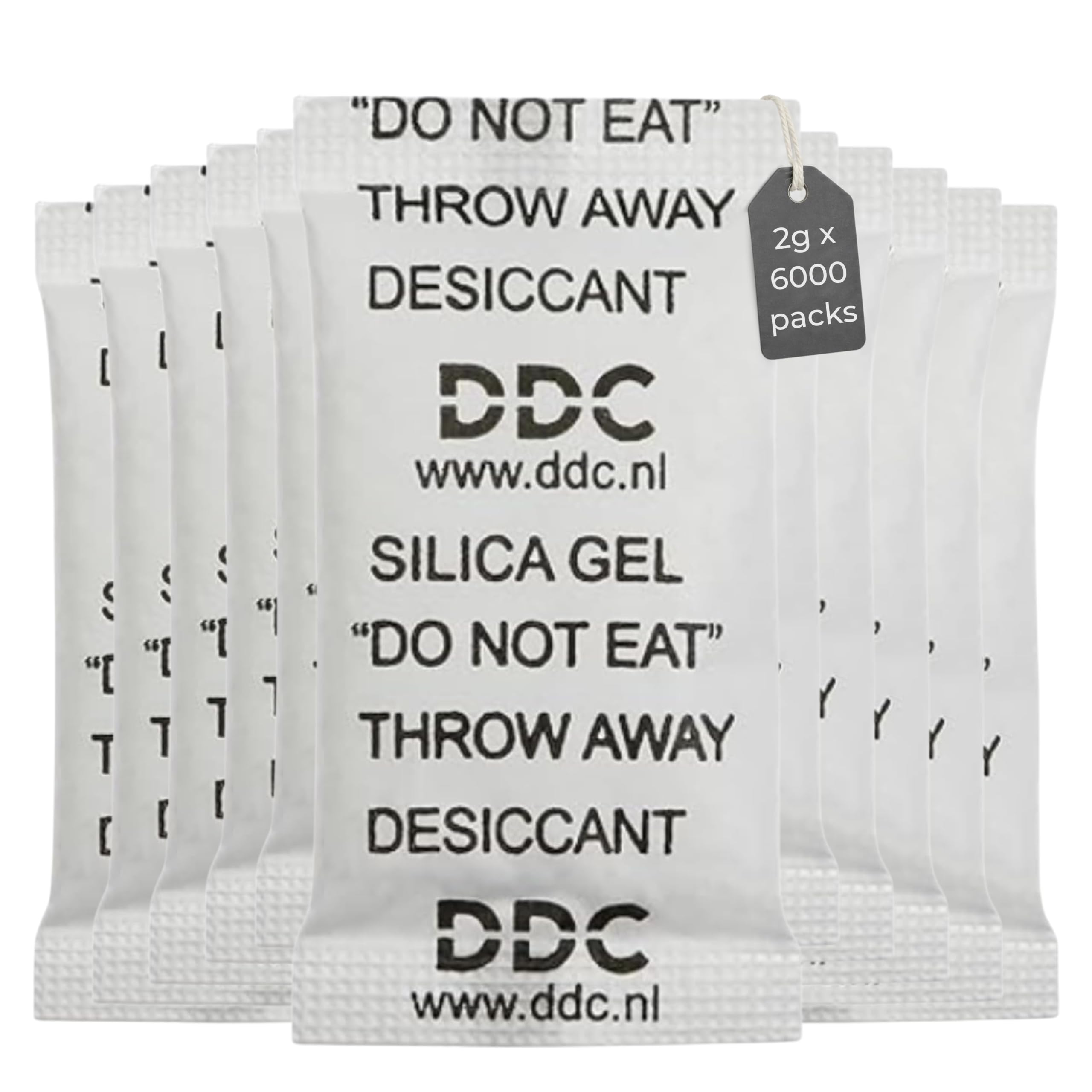 DDC Silica Gel Trockenmittel 2 g – Feuchtigkeitsabsorber Granulat für Elektronik & Aufbewahrungsboxen – 1x6000 Stk. Wiederverwendbares Silikat-Trockenmittel für Sammlerstücke & Waren