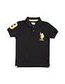 U.S. POLO ASSN. Baby Boy's HS Polo Neck T-Shirts (UKTS6295_Black_24T)